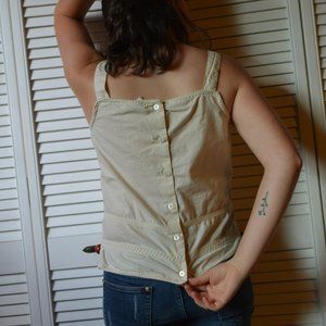 Faded Glory Vintage Tank Top with Buttons
